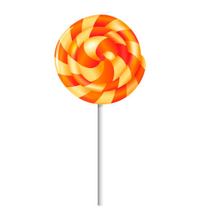 Spiral striped sweet lollipop, isolated on white background.のイラスト素材