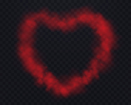 Realistic pink smoke circle or haze on a transparent background. Magic fog, vapor. Vector illustration.のイラスト素材