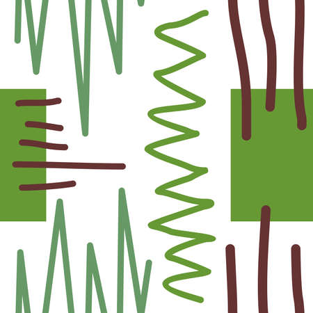 VECTOR SEAMLESS BACKGROUND WITH DRAWN GEOMETRIC ELEMENTSのイラスト素材