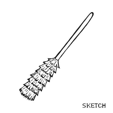 Brush for cleaning dust on a white background in a vectorのイラスト素材