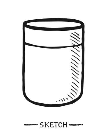 Bank with cream on a white background in the vectorのイラスト素材