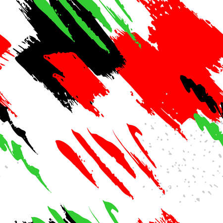 SEAMLESS ABSTRACT BACKGROUND WITH MULTICOLORED PAINT STROKES IN VECTORのイラスト素材