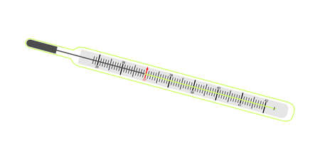 MERCURY THERMOMETER ON A WHITE BACKGROUND IN A VECTOR
