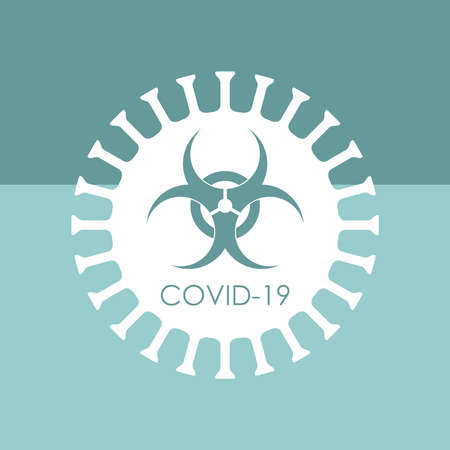 CORONAVIRUS ICON WITH THE LOGO OF A DANGEROUS VIRUS IN THE VECTORのイラスト素材