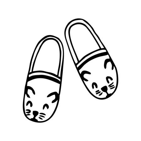 MOUSE SLIPPERS ON A WHITE BACKGROUND IN VECTORのイラスト素材