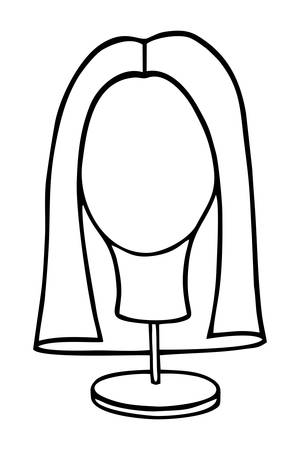 MANNEQUIN WITH A WIG ON A WHITE BACKGROUND IN VECTORのイラスト素材