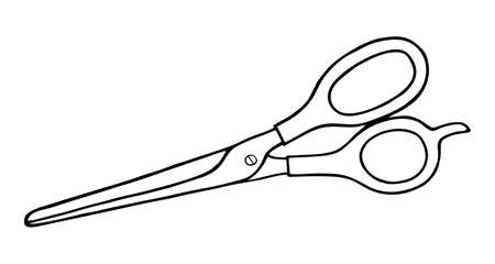 DRAWN HAIR CLIPPERS DOODLE ON A WHITE BACKGROUND IN VECTORのイラスト素材