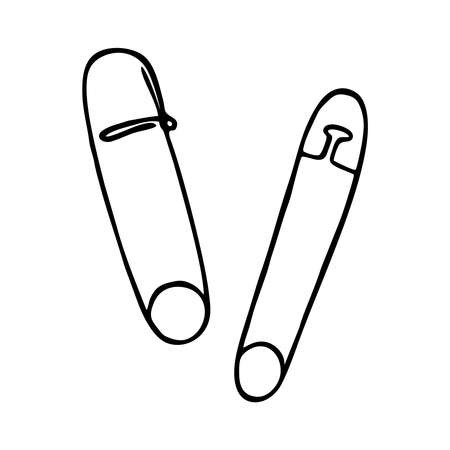 TWO DRAWN PINS ON A WHITE BACKGROUND IN A VECTORのイラスト素材