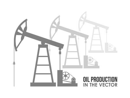 OIL RIGS ON A WHITE BACKGROUND IN THE VECTORのイラスト素材