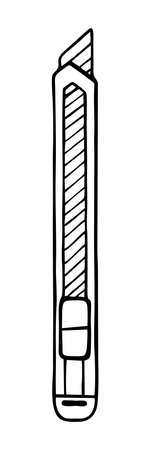 DRAWN OFFICE KNIFE ON A WHITE BACKGROUND IN VECTORのイラスト素材