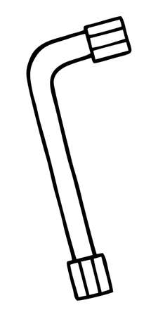 DRAWING OF A SOCKET WRENCH ON A WHITE BACKGROUND IN VECTORのイラスト素材