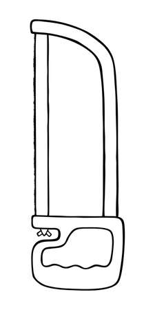 DRAWING OF A METAL SAW ON A WHITE BACKGROUND IN A VECTORのイラスト素材