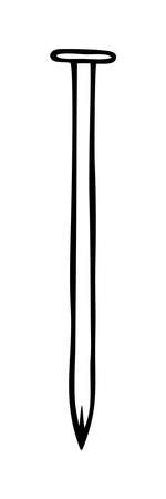 DRAWING OF A NAIL ON A WHITE BACKGROUND IN A VECTORのイラスト素材