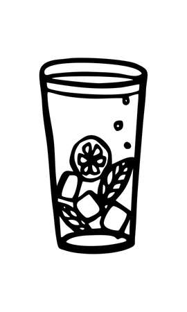 GLASS OF LEMONADE ON A WHITE BACKGROUND IN THE VECTORのイラスト素材