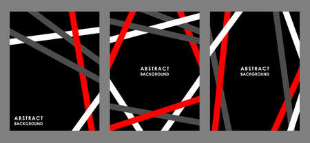 Set of abstract black flyers with vector stripesのイラスト素材