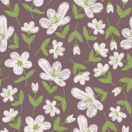 SEAMLESS BEIGE PATTERN WITH AUTUMN BERRIES DRAWN IN VECTORのイラスト素材