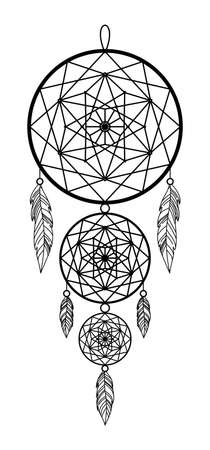DREAM CATCHER ON A WHITE BACKGROUND IN VECTORのイラスト素材