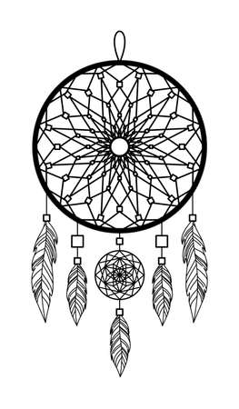 DREAM CATCHER ON A WHITE BACKGROUND IN VECTORのイラスト素材