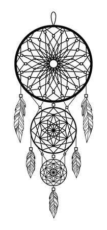 DREAM CATCHER ON A WHITE BACKGROUND IN VECTORのイラスト素材