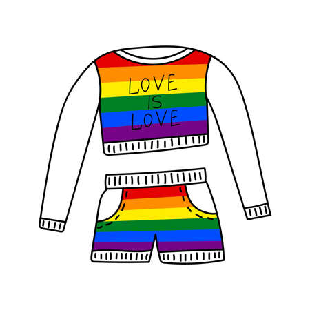 LGBT FLAG ON A WHITE BACKGROUND IN VECTORのイラスト素材