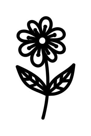 BEAUTIFUL FLOWER ON A WHITE BACKGROUND IN VECTORのイラスト素材