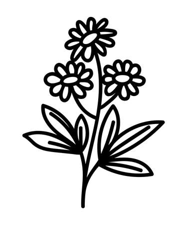 BEAUTIFUL FLOWER ON A WHITE BACKGROUND IN VECTORのイラスト素材