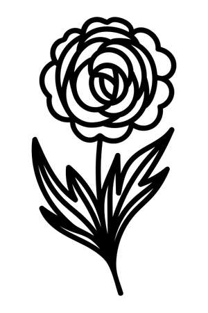 BEAUTIFUL FLOWER ON A WHITE BACKGROUND IN VECTORのイラスト素材