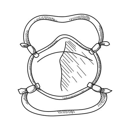 STERILE MEDICAL FACE MASK ON WHITE BACKGROUND IN VECTORのイラスト素材