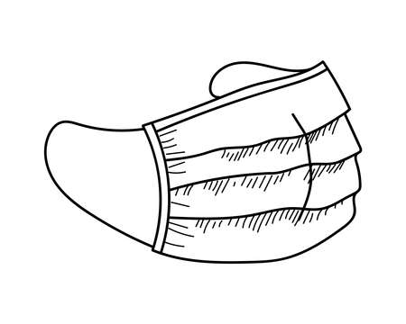 STERILE MEDICAL FACE MASK ON WHITE BACKGROUND IN VECTORのイラスト素材