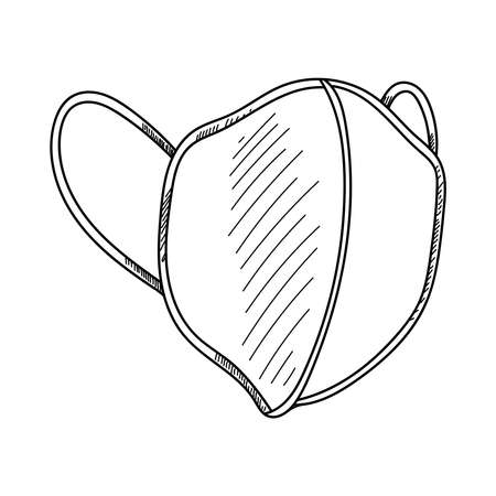 STERILE MEDICAL FACE MASK ON WHITE BACKGROUND IN VECTORのイラスト素材