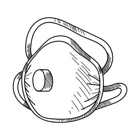 STERILE MEDICAL FACE MASK ON WHITE BACKGROUND IN VECTORのイラスト素材