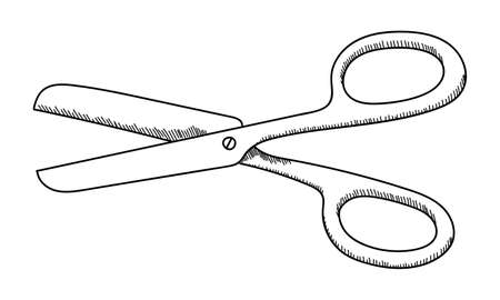 SURGICAL SCISSORS ON A WHITE BACKGROUND IN VECTORのイラスト素材