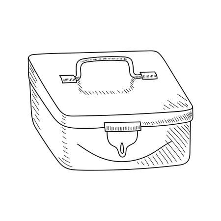 STERILE METAL CONTAINER ON A WHITE BACKGROUND IN VECTORのイラスト素材