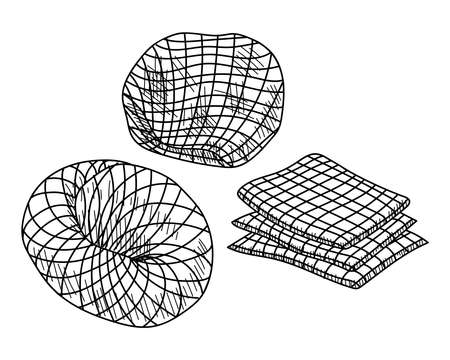 SURGICAL TAMPONS ON A WHITE BACKGROUND IN VECTORのイラスト素材