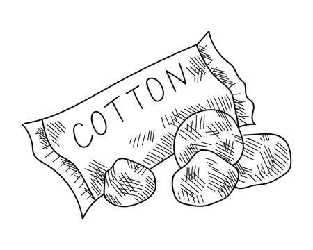 MEDICAL COTTON WOOL ON A WHITE BACKGROUND IN VECTORのイラスト素材