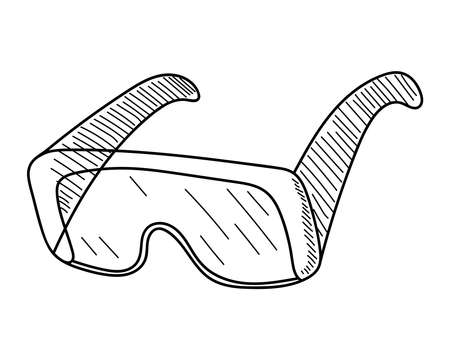 PROTECTIVE SURGICAL GLASSES ON A WHITE BACKGROUND IN VECTORのイラスト素材