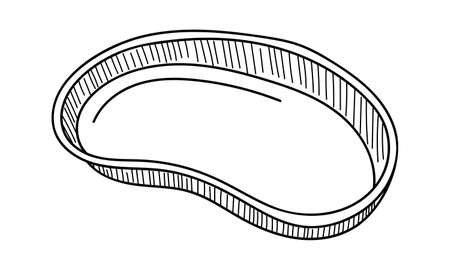 STAINLESS STEEL MEDICAL TABLEWARE ON WHITE BACKGROUND IN VECTORのイラスト素材