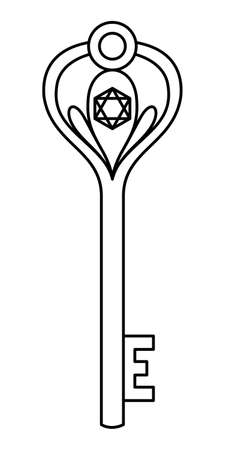 Doodle of a key on a white background in a vectorのイラスト素材