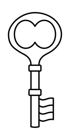 Doodle of a key on a white background in a vectorのイラスト素材