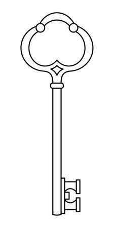 Doodle of a key on a white background in a vectorのイラスト素材