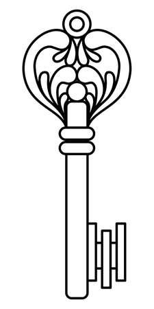 Doodle of a key on a white background in a vectorのイラスト素材