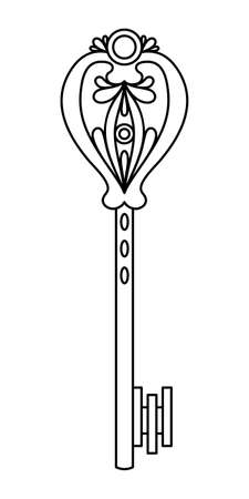 Doodle of a key on a white background in a vectorのイラスト素材