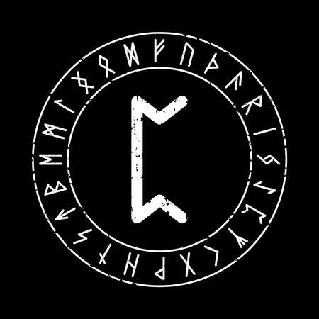 PERTHU RUNE ON A BLACK BACKGROUND IN VECTORのイラスト素材
