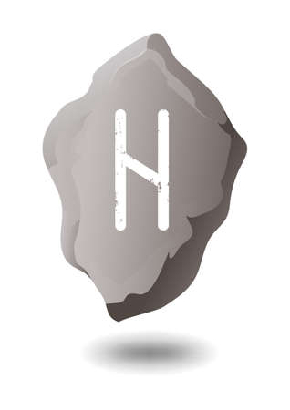 HAGALAZ STONE RUNE ON A WHITE BACKGROUND IN VECTORのイラスト素材