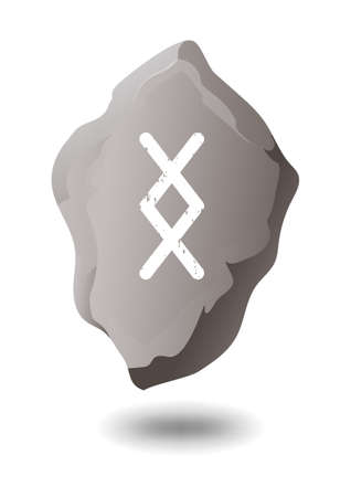 INGWAZ STONE RUNE ON A WHITE BACKGROUND IN VECTORのイラスト素材