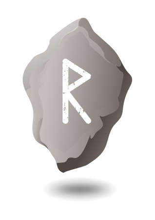 RAIDHO STONE RUNE ON A WHITE BACKGROUND IN VECTORのイラスト素材