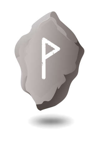 WUNJU STONE RUNE ON A WHITE BACKGROUND IN VECTORのイラスト素材