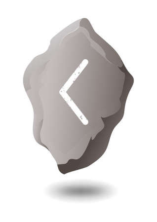 KAUNAZ STONE RUNE ON A WHITE BACKGROUND IN VECTORのイラスト素材