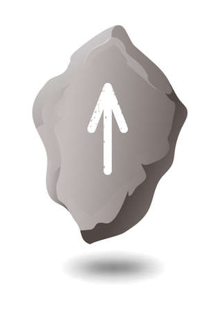 TEIWAZ STONE RUNE ON A WHITE BACKGROUND IN VECTORのイラスト素材