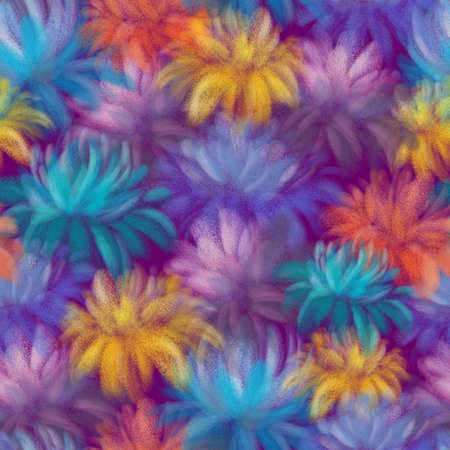 BRIGHT COLORFUL FLOWERS ON A LILAC BACKGROUNDの写真素材